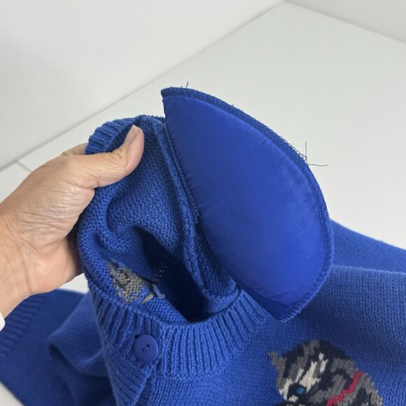 Vtg Quacker Factory, A Cat Is A Cat Cardigan Knit Sweater M Button Bell - Picture 12 of 12